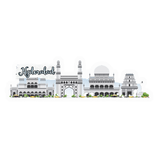 Hyderabad Skyline Art Premium Vinyl Stickers