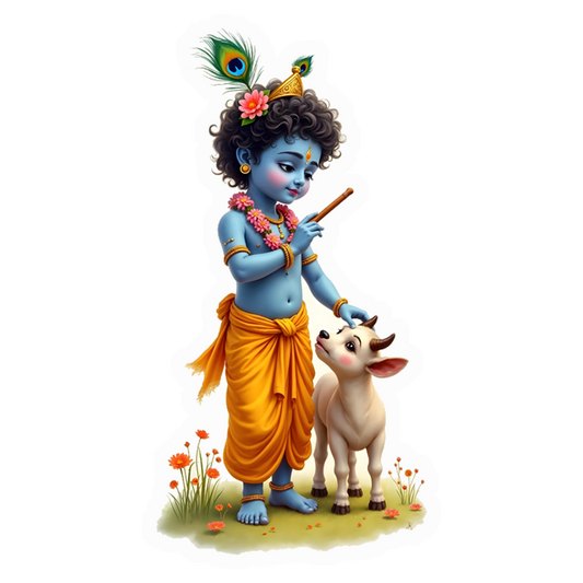 Baby Krishna & Calf Premium Vinyl Stickers