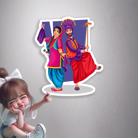 Bhangra Gidda Dancers Premium Vinyl Stickers