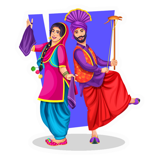 Bhangra Gidda Dancers Premium Vinyl Stickers