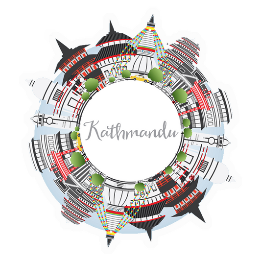 Kathmandu Circular Skyline Premium Vinyl Stickers