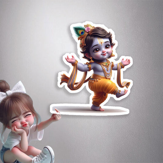 Baby Krishna Dancing Premium Vinyl Stickers