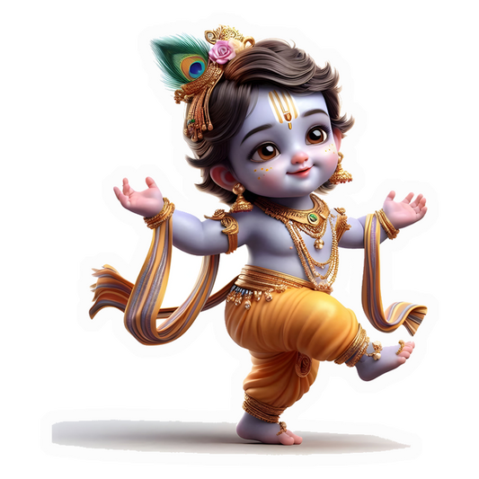 Baby Krishna Dancing Premium Vinyl Stickers