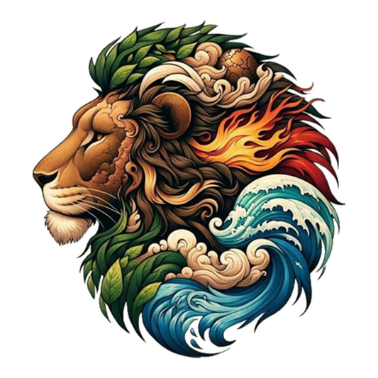 Elemental Lion Art Premium Vinyl Stickers