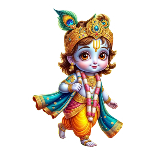 Baby Krishna Divine Walk Premium Vinyl Stickers