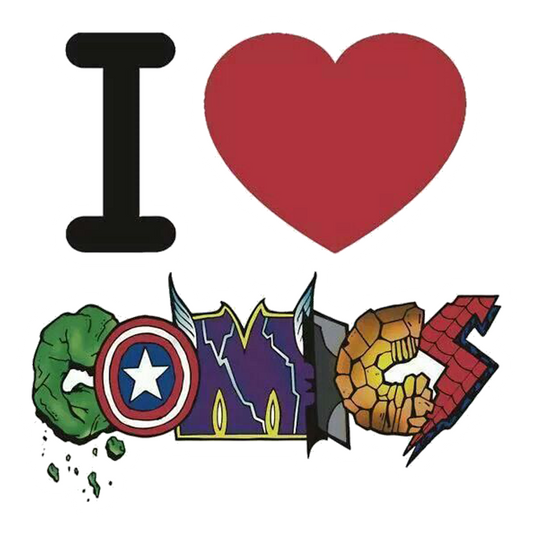 I Love Comics Heroes Premium Vinyl Stickers