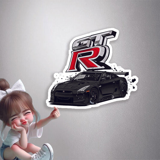 Nissan GT-R Black Car Premium Vinyl Stickers