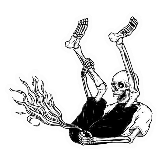 Fiery Farting Skeleton Premium Vinyl Stickers