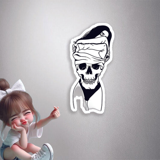 Skull Face Concealed Premium Vinyl Stickers