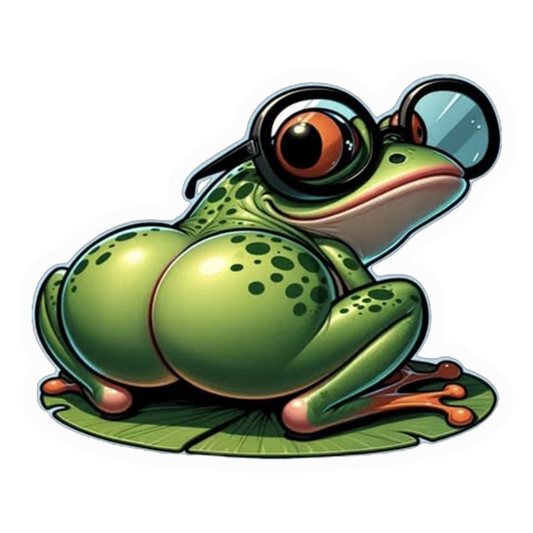 Froggy Booty Glasses Premium Vinyl Stickers