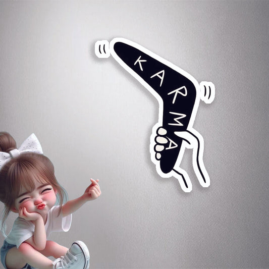 Karma Boomerang Hand Premium Vinyl Stickers