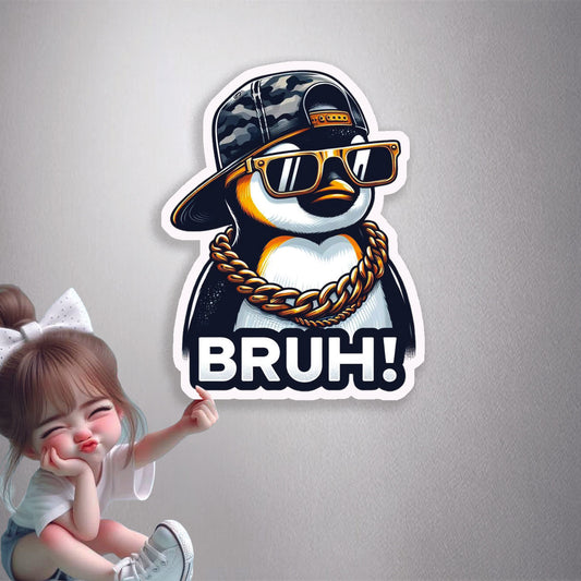 Bruh Penguin Swag Premium Vinyl Stickers