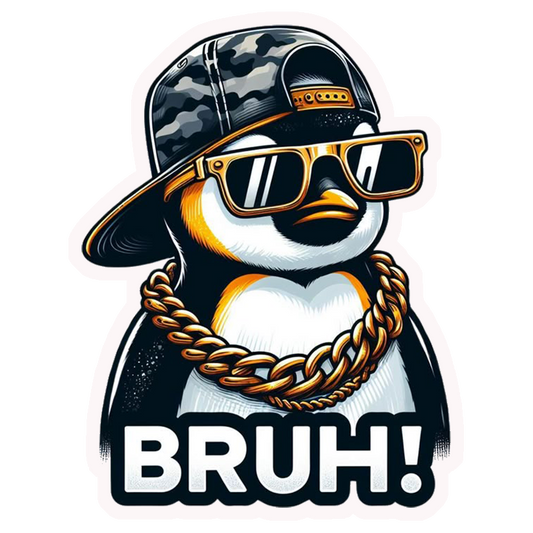 Bruh Penguin Swag Premium Vinyl Stickers