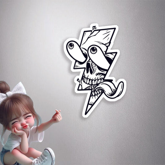 Skull Bolt Rage Premium Vinyl Stickers