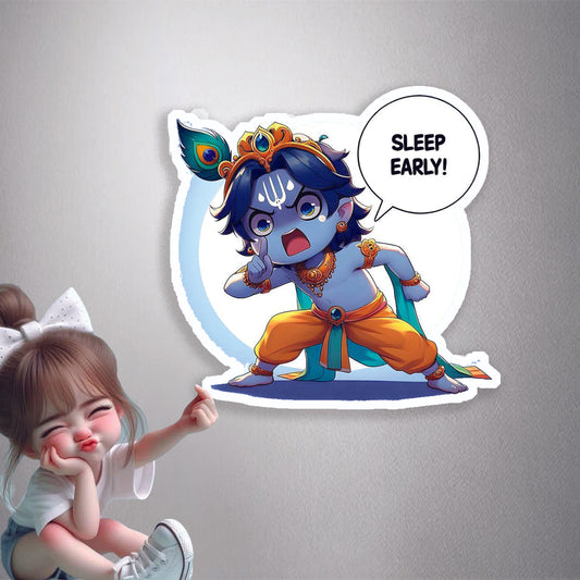 Baby Krishna Sleep Early Premium Vinyl Stickers
