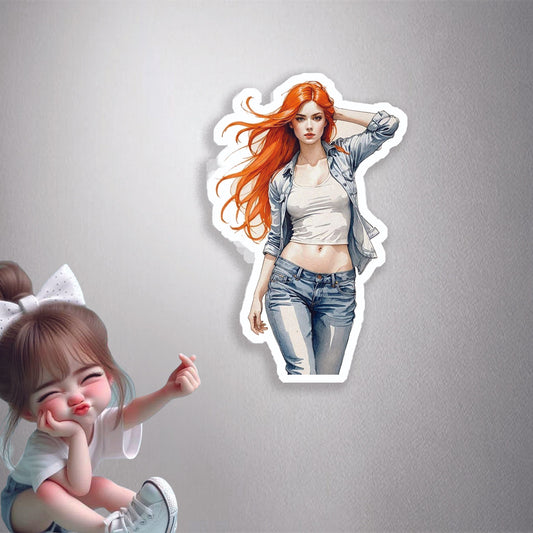 Redhead Denim Style Premium Vinyl Stickers