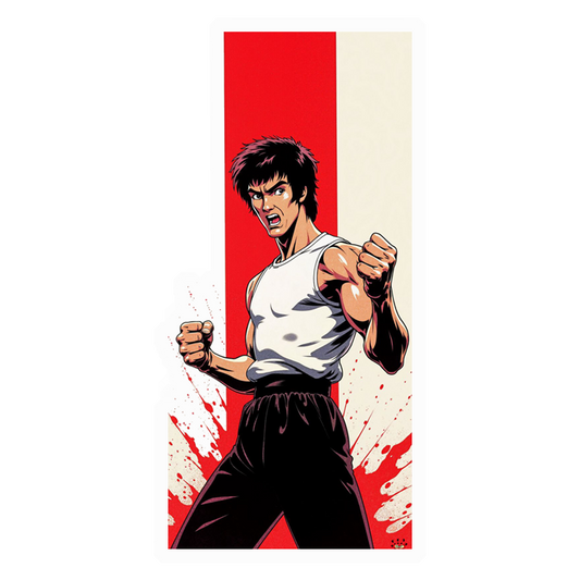 Bruce Lee Dynamic Pose Premium Vinyl Stickers