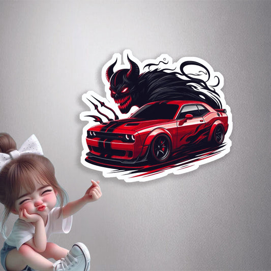 Demon Muscle Car Premium Vinyl Stickers