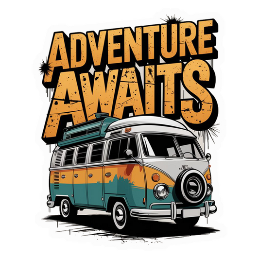 Adventure Awaits Van Premium Vinyl Stickers