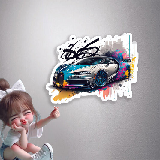 Bugatti Splash Art Premium Vinyl Stickers