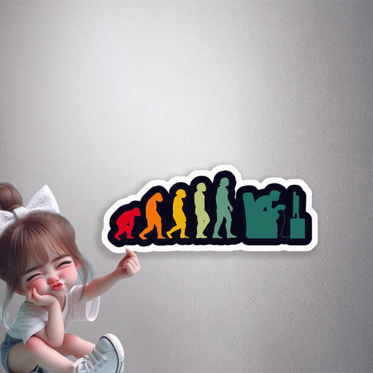 Gamer Evolution Humour Premium Vinyl Stickers