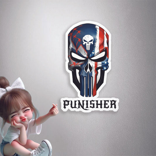Punisher USA Skull Premium Vinyl Stickers