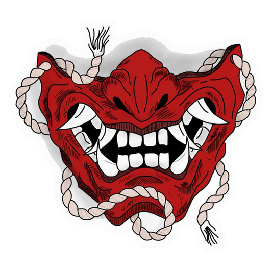 Red Oni Mask Premium Vinyl Stickers