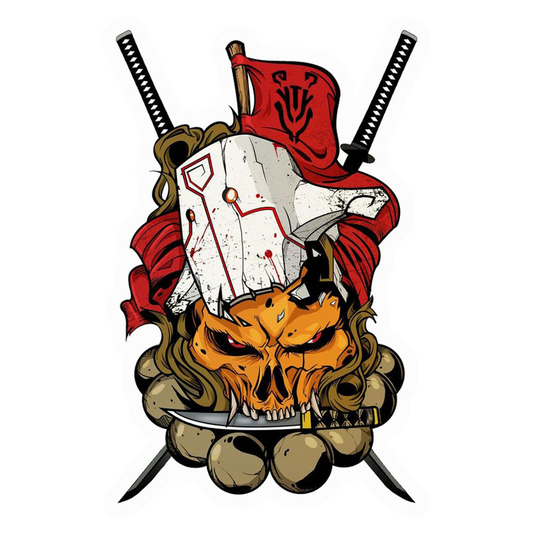 Samurai Skull Mask Premium Vinyl Stickers