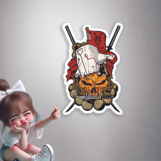 Samurai Skull Mask Premium Vinyl Stickers