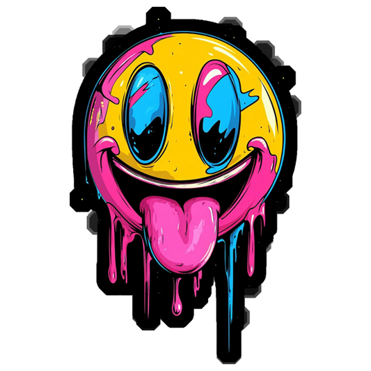 Melting Smiley Face Premium Vinyl Stickers