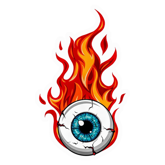 Fiery Eyeball Premium Vinyl Stickers