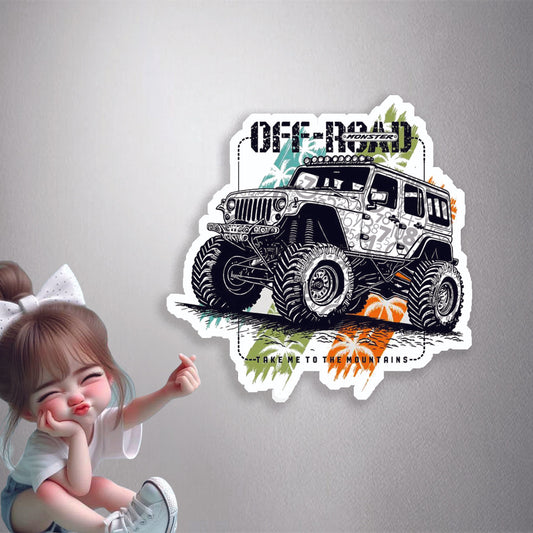 Off-Road Mountains Jeep Premium Vinyl Stickers