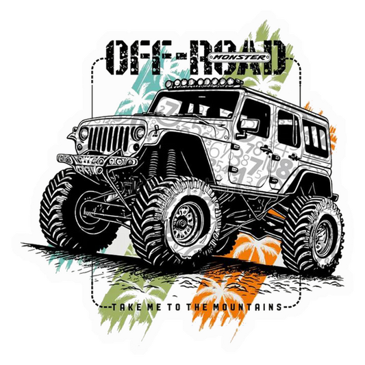 Off-Road Mountains Jeep Premium Vinyl Stickers