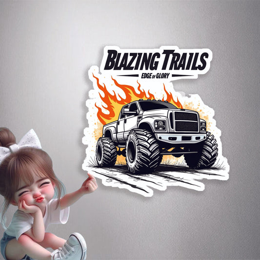 Blazing Trails Truck Premium Vinyl Stickers