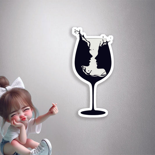 Wine Glass Silhouettes Premium Vinyl Stickers