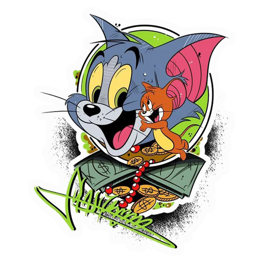 Tom & Jerry Money Premium Vinyl Stickers