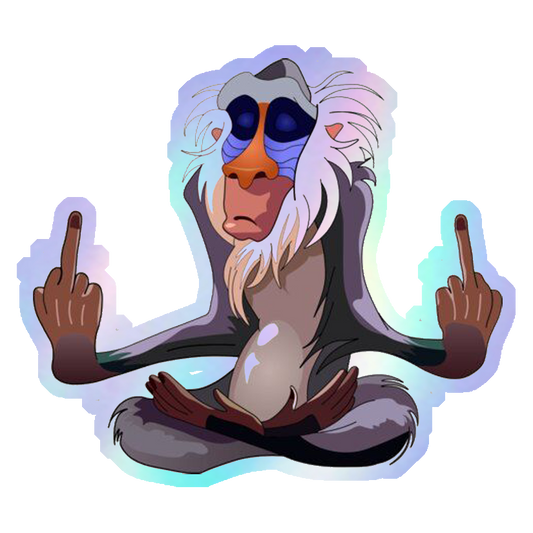 Rafiki Flip Off Holographic Stickers