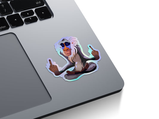 Rafiki Flip Off Holographic Stickers