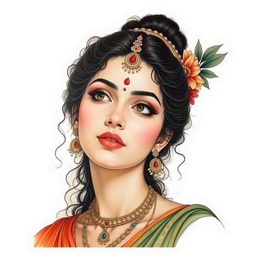 Traditional Indian Beauty Premium Vinyl Stickers