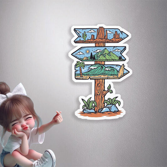 Nature Destinations Sign Premium Vinyl Stickers