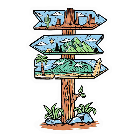 Nature Destinations Sign Premium Vinyl Stickers
