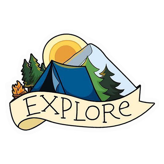 Explore Camp Mountains Premium Vinyl Stickers