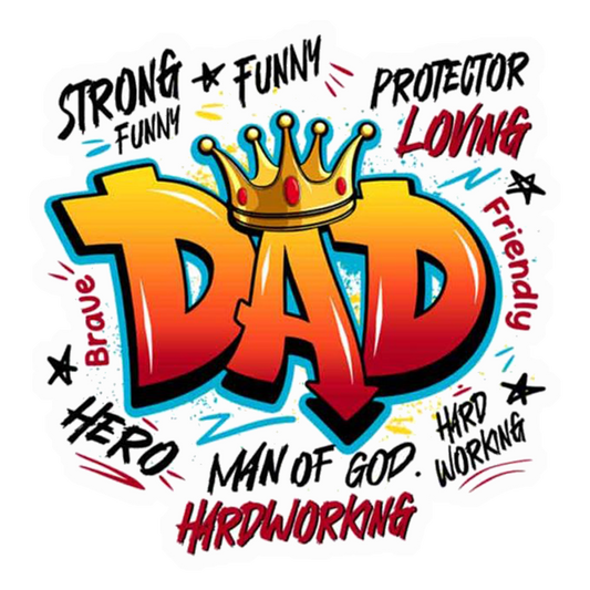 Dad King Attributes Premium Vinyl Stickers