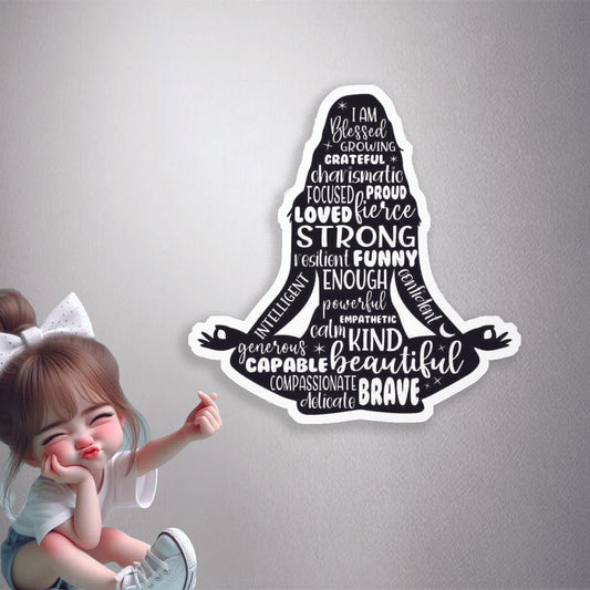 Blessed Woman Silhouette Premium Vinyl Stickers