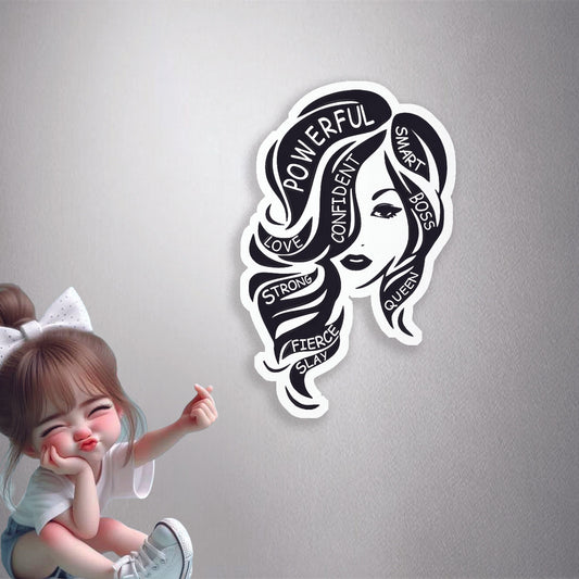 Powerful Woman Word Art Premium Vinyl Stickers
