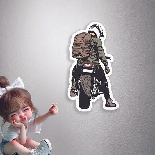 Motorcycle Rider View Premium Vinyl Stickers