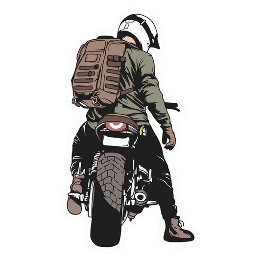Motorcycle Rider View Premium Vinyl Stickers