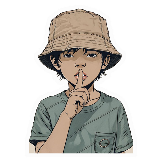 Shush Quiet Boy Premium Vinyl Stickers