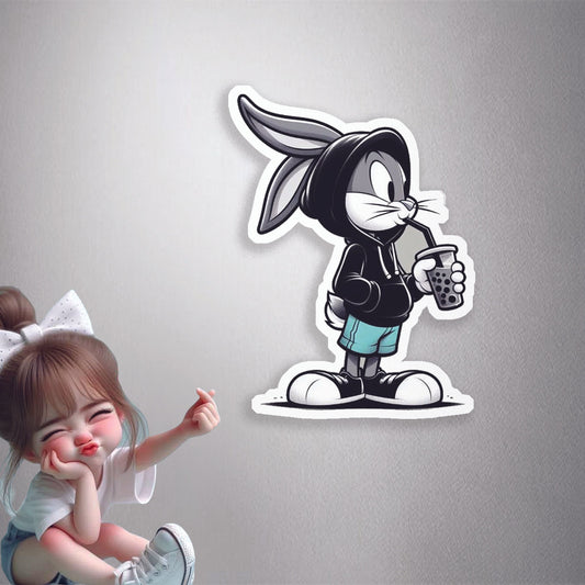 Bugs Bunny Bubble Tea Premium Vinyl Stickers