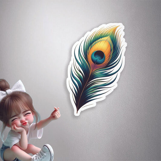 Peacock Feather Art Premium Vinyl Sticker